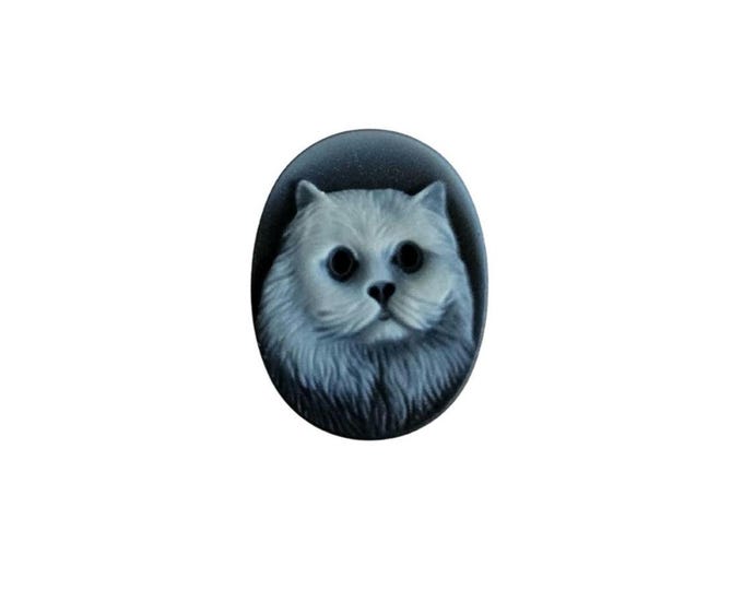 Natural dark blue Cat agate stone cameo donadio
