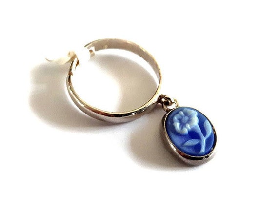 Blue Cameo Ring Calle Flower Hair Italian Cameo Jewelry Donadio