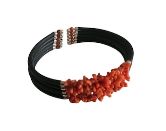 Coral Bracelet: Sterling Silver 925, Italian Donadio Jewelry
