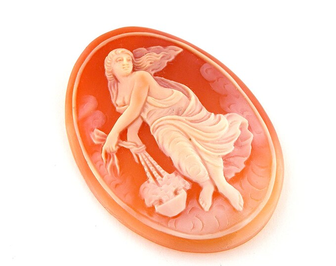 Shell cameo silhouette w/ basket italian cameos donadio cameo shell cornelian cameo camée lâche ルーズカメオ свободная камея camafeo flojo