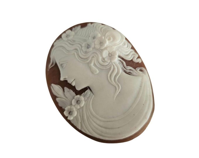 Flora Goddess Shell Cameo, Italian Sardonyx, Loose Unset