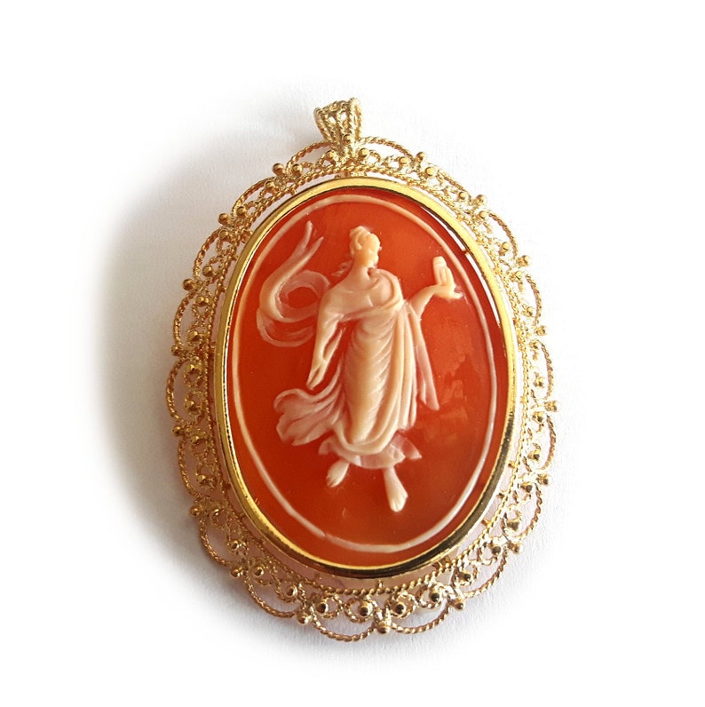 Shell cameo brooch & pendant silhouette italian cameos jewelry donadio cameos shell broche camée camafeo colgante カメオブローチ камея брошь image 2