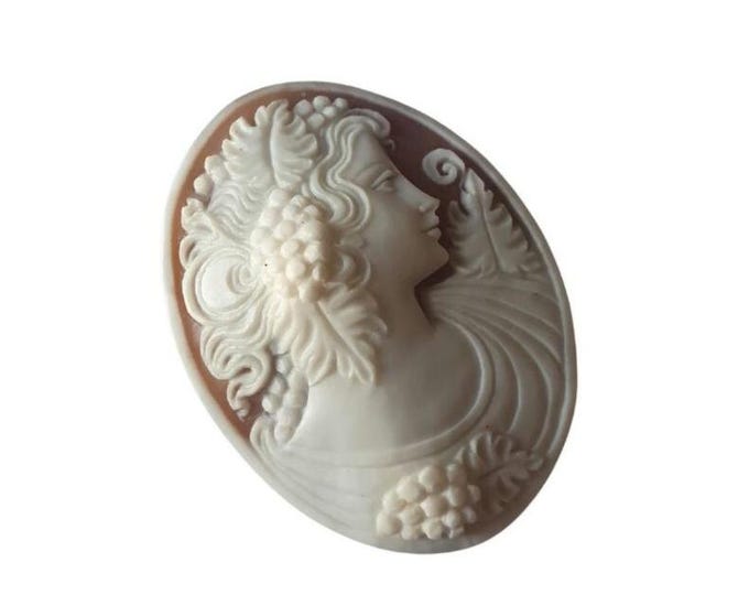 Hand Carved Sardonyx Shell Cameo: Bacchante Loose Gemstone (50mm)