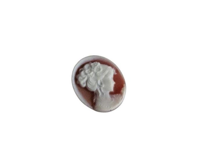 Red Agate Cameo: Loose Lady Profile Stone (12x10mm)