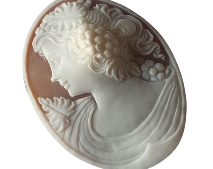Loose Shell Cameo: Hand Carved Bacchante Sardonyx, 50mm