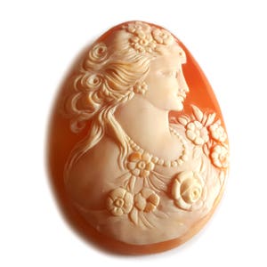 Loose Shell Cameo Nude Flora Goddess Profile Italian Cameo Jewelry