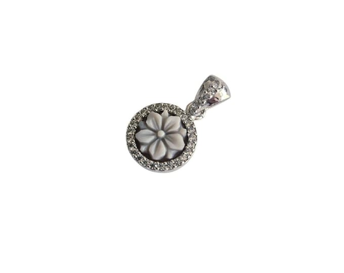 Ciondolino cameo fiore Loto bracciale pandora gioielli italiani cameo camei italiani cammei regalo per lei