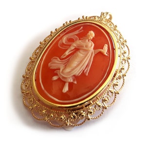 Shell cameo brooch & pendant silhouette italian cameos jewelry donadio cameos shell broche camée camafeo colgante カメオブローチ камея брошь image 4