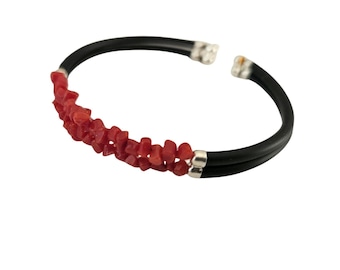 Red Coral & Sterling Silver Bracelet - Italian Donadio Jewelry