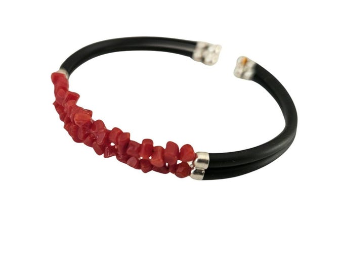 Red Coral & Sterling Silver Bracelet - Italian Donadio Jewelry