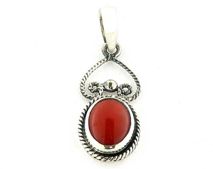 Bohemien red coral pendant italian coral jewelry donadio corals pendentif corail rouge 赤い珊瑚ペンダント красный коралловый шкентель coral pin gift