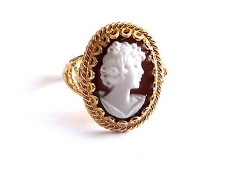 Anello cammeo conchiglia profilo antico cammeo italiano gioielli donadio cammei conchiglia bague camée камея кольцо カメオリング anillo camafeu