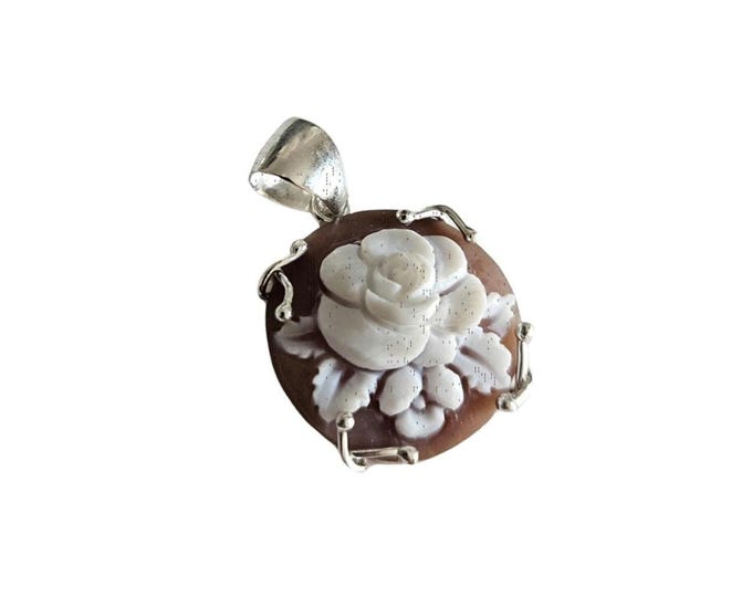 Rose cameo camos italiano gioielli donadio cameos shell pendentif camée colgante camafeo