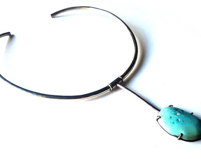 Turquoise silver necklace italian stone jewerly donadio collier argent ожерелье カメオネックレス anniversary gift for her