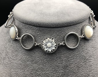 Chain cameo necklace flower italian cameo jewelry donadio cameo shell Collier camée collar camafeu Камея ожерелье カメオネックレス