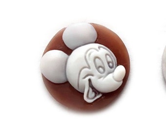Hand Carved Mickey Mouse Shell Cameo: Sardonyx Donadio Italian Jewelry (20mm)