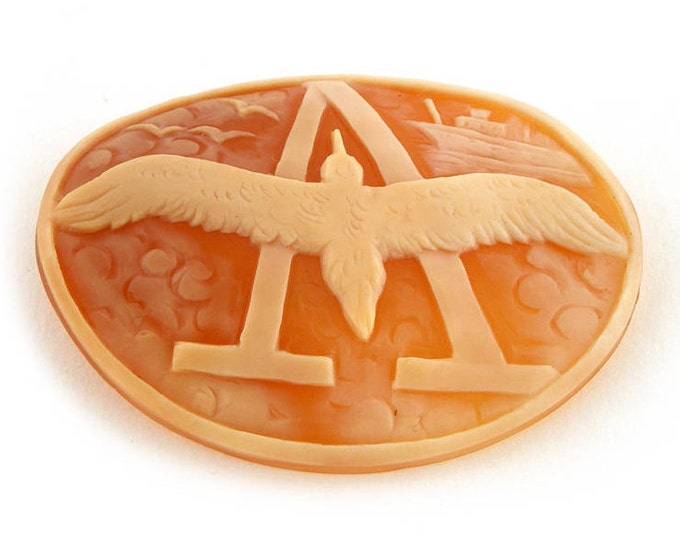 Shell cameo eagle A first lletter italian cameo jewelry donadio cameos shell camée lâche ルーズカメオ свободная камея camafeo flojo