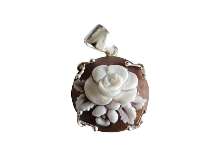 Rose cameo camos italiano gioielli donadio cameos shell pendentif camée colgante camafeo