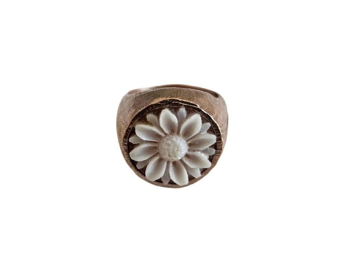 Shell flower cameo ring italian cameo jewelry donadio cameos shell bague camée камея кольцо カメオリング anillo camafeo birthday gift