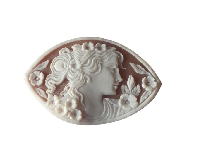 Hand Carved Venus Cameo: Italian Sardonic Shell, 55mm