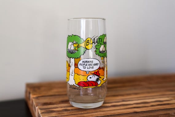 Vintage Charlie Brown Camp Snoopy Drinking Glass McDonalds Glassware Collectable