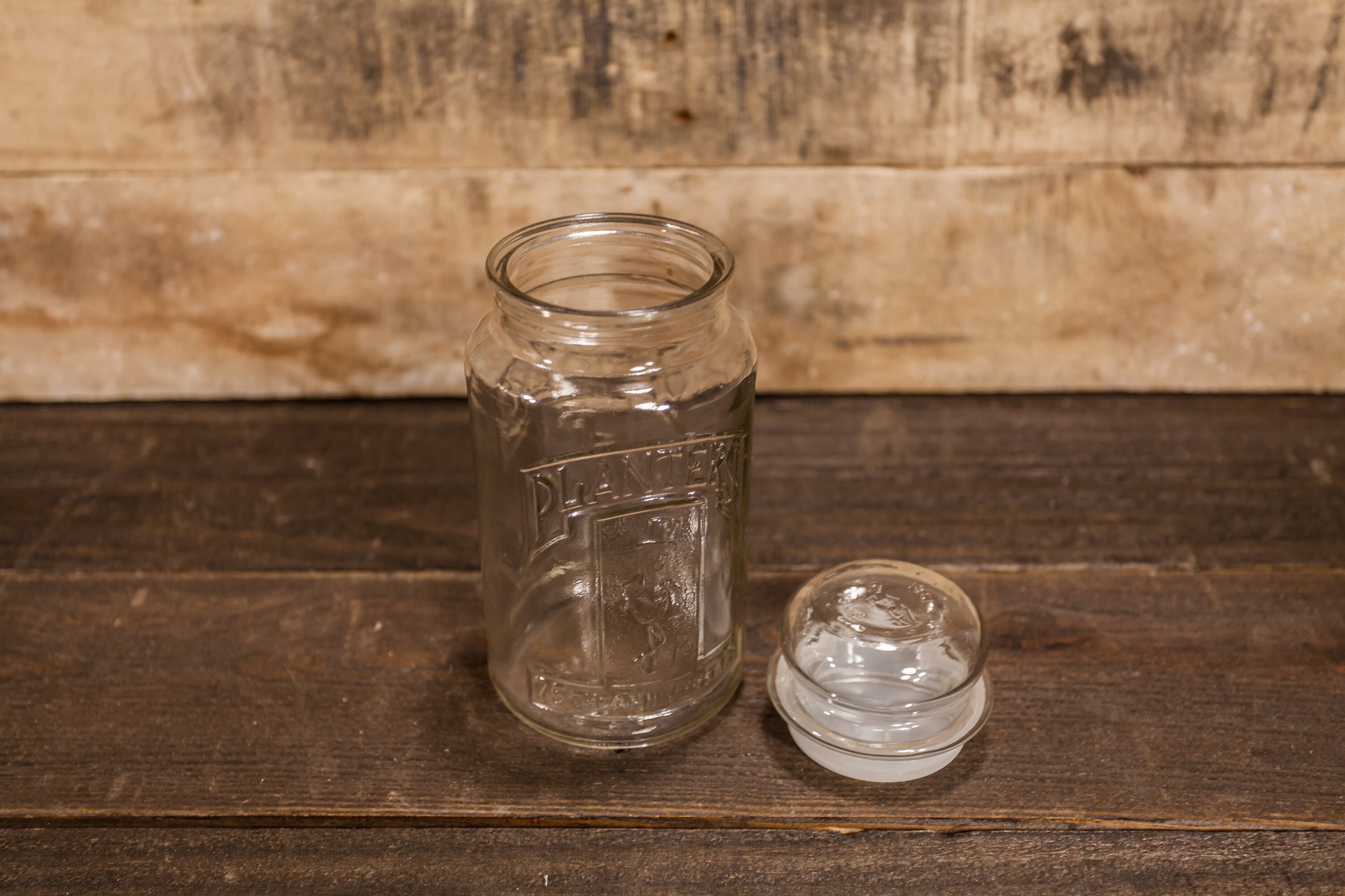 Vintage Planters 75th Anniversary Glass Jar Planters Peanuts Storage Vintage Planters 75th Anniversary Glass Jar Planters Peanuts Storage
