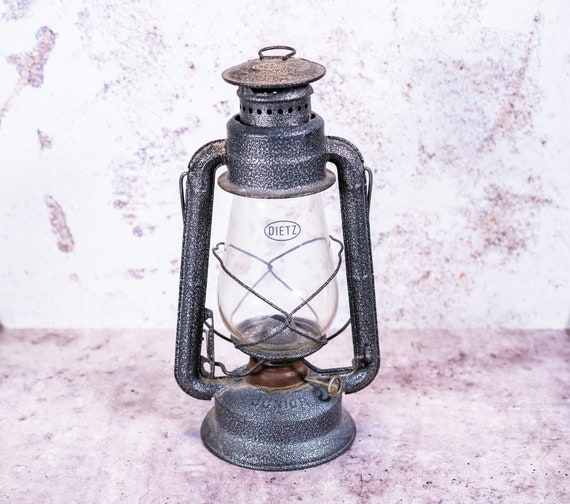 Vintage Dietz #20 Lantern Gray Railroad Large Lantern Metal Hanging Rustic Wedding Lighting Style Home Decor