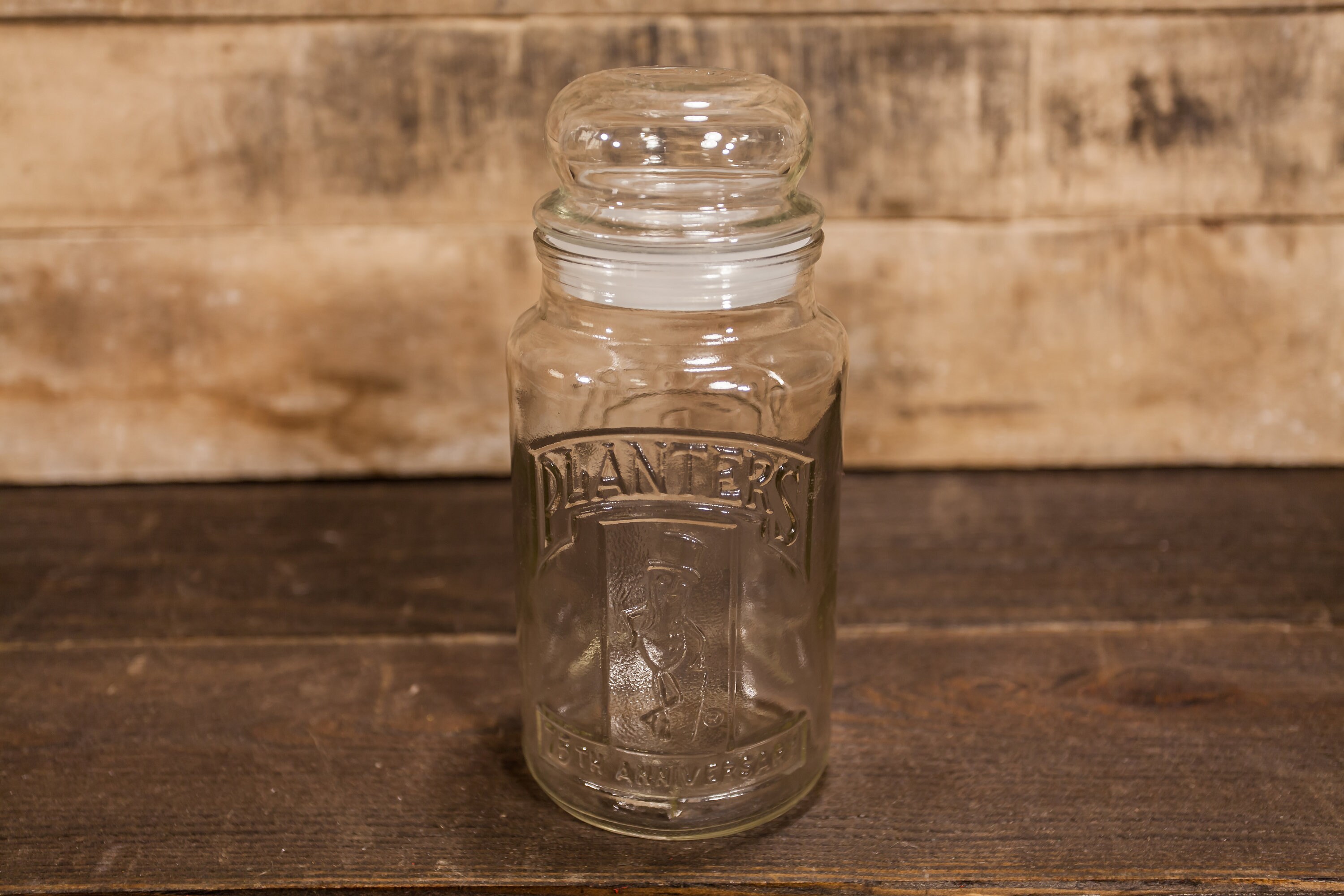 Vintage Planters 75th Anniversary Glass Jar Planters Peanuts Storage