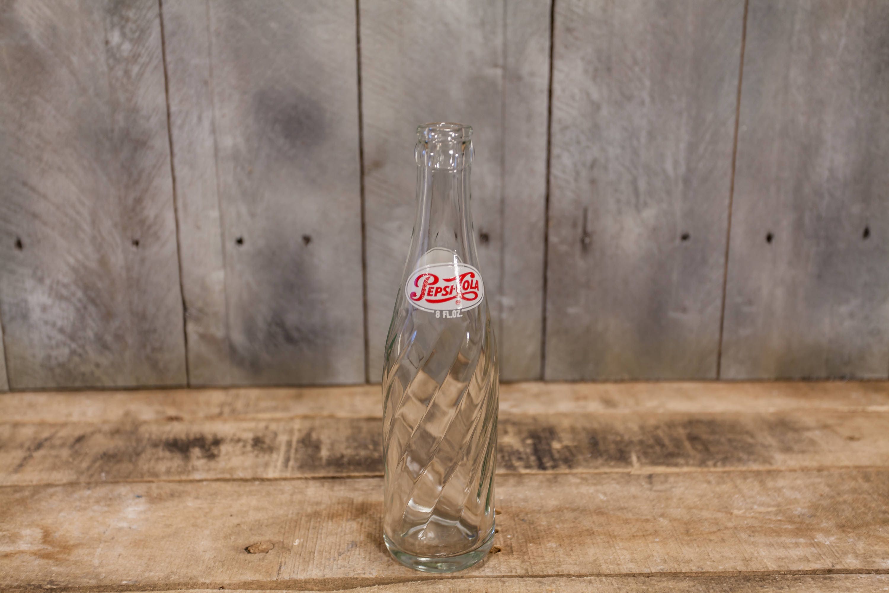 Vintage Pepsi Cola 8oz Spiral Bottle ACL Glass Bottle Red Etsy