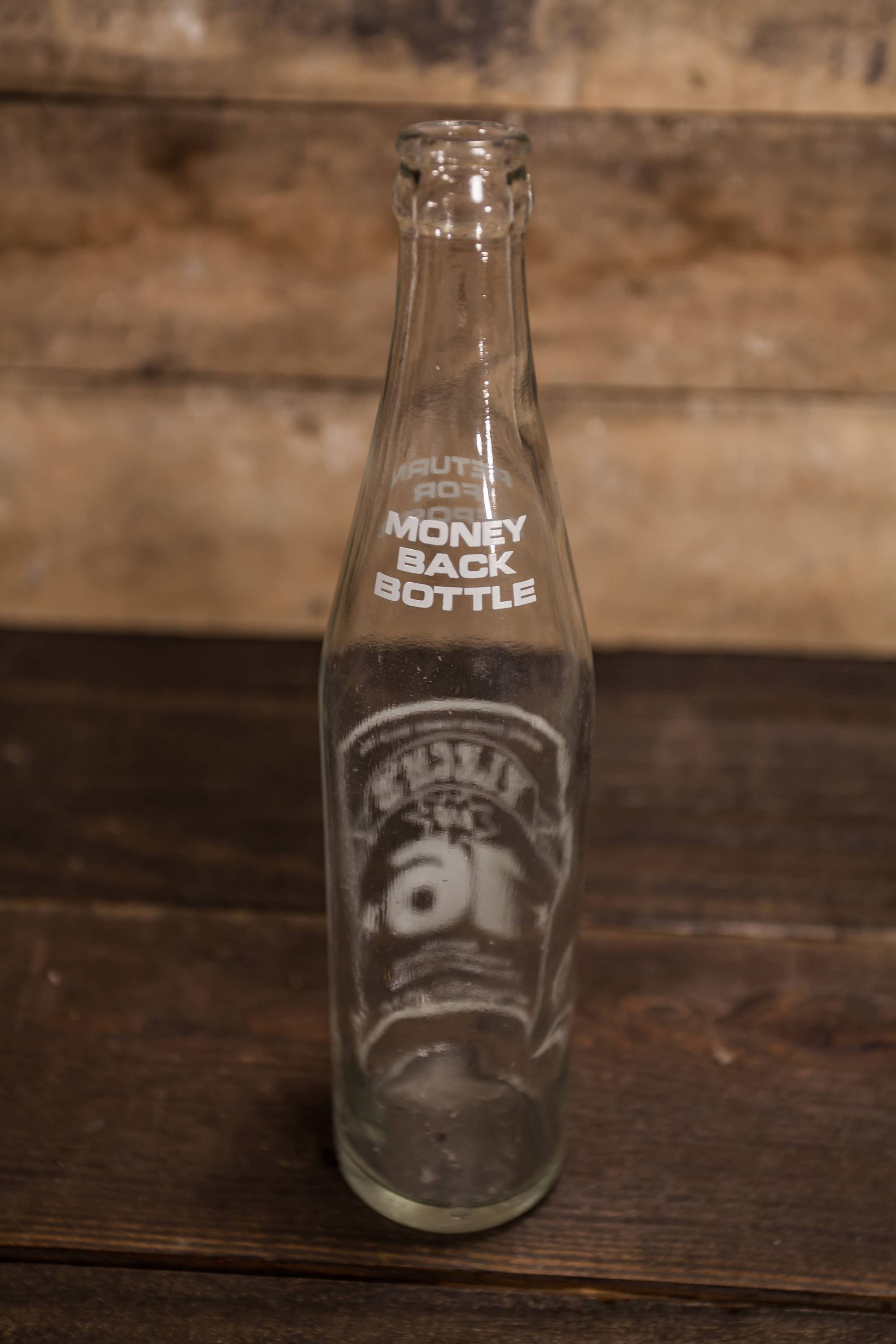 Vintage Flecks Big 16 16oz Bottle ACL Glass Bottle White Flecks