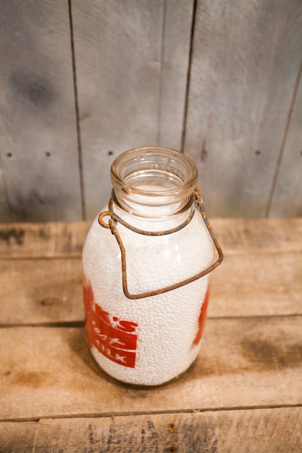 Vintage Rieck's Sealtest Buttermilk Dairy Glass Milk Bottle Half Gallon