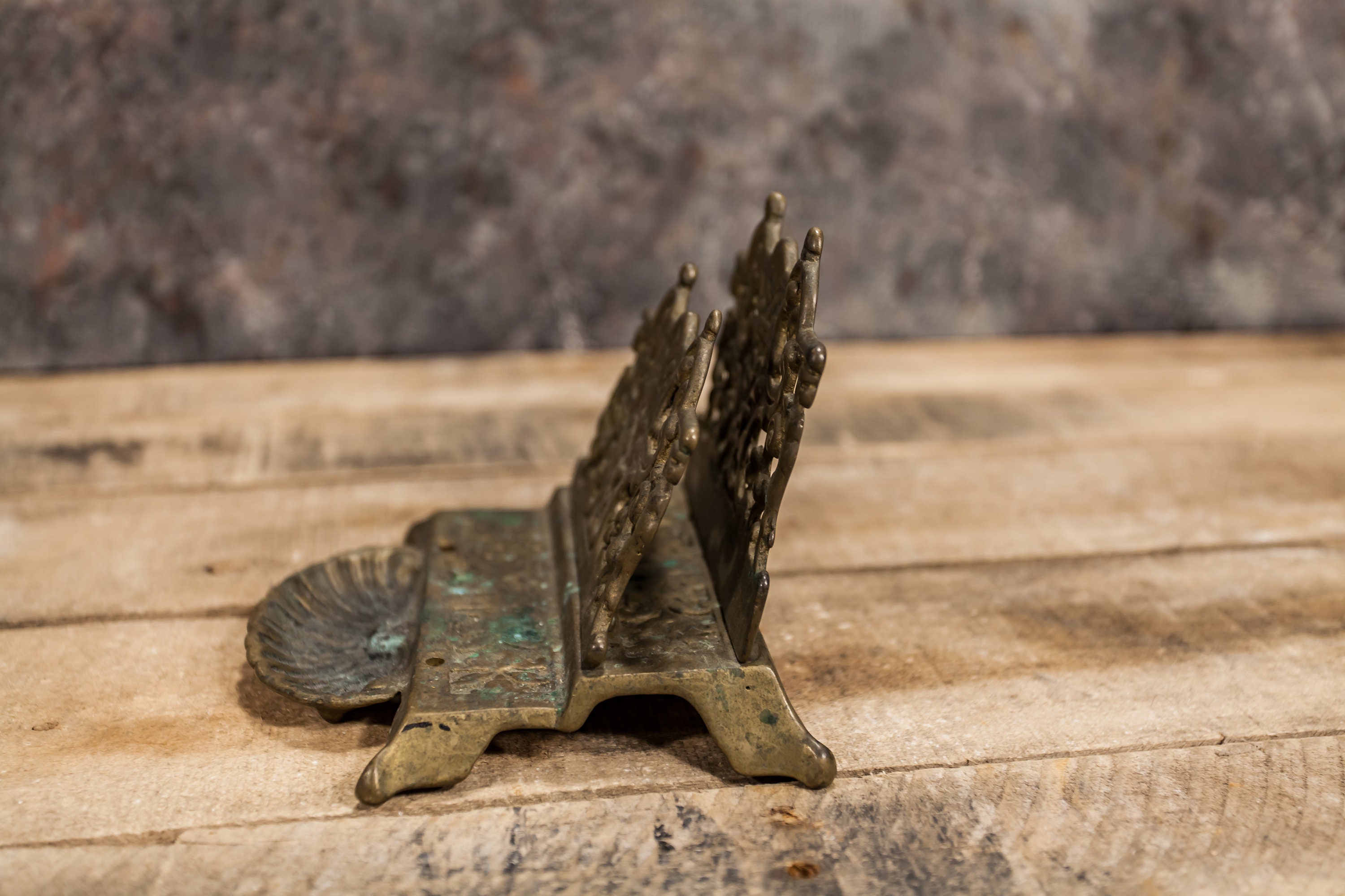Vintage Brass Letter Holder Mail Holder Sorter Entry Table Decor Office Desk Decor