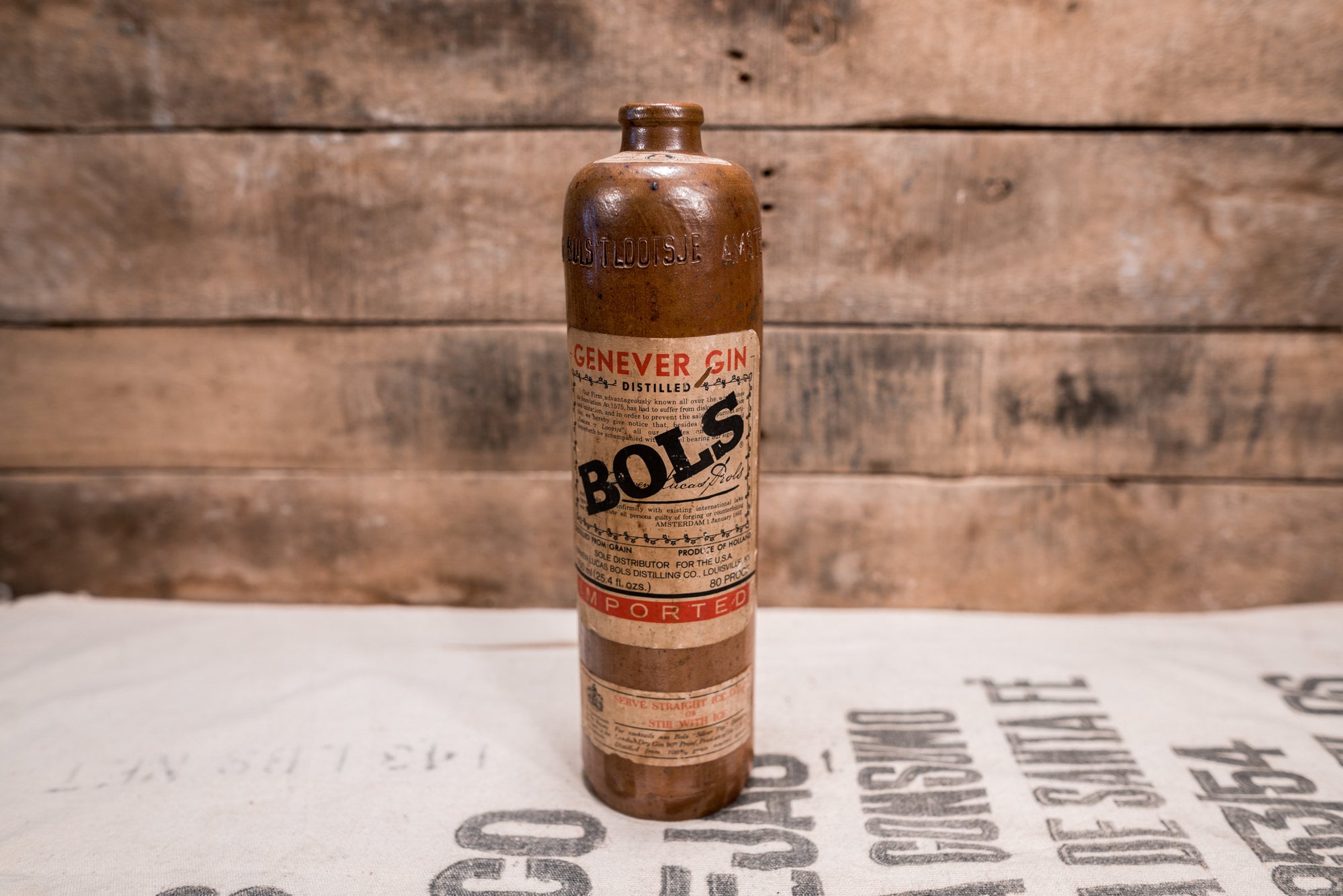 Download Vintage Genever Gin Bols Gin Stoneware Bottle Ceramic Bottle Amsterdam Bottle Man Cave Bar