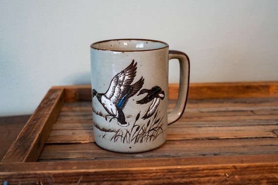 Vintage Otagiri Mallard Duck Speckled Stoneware Coffee Mug