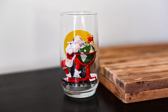 Vintage Curtis Pub Coca-Cola Christmas Glass Norman Rockwell Saturday Evening Post Santa Claus