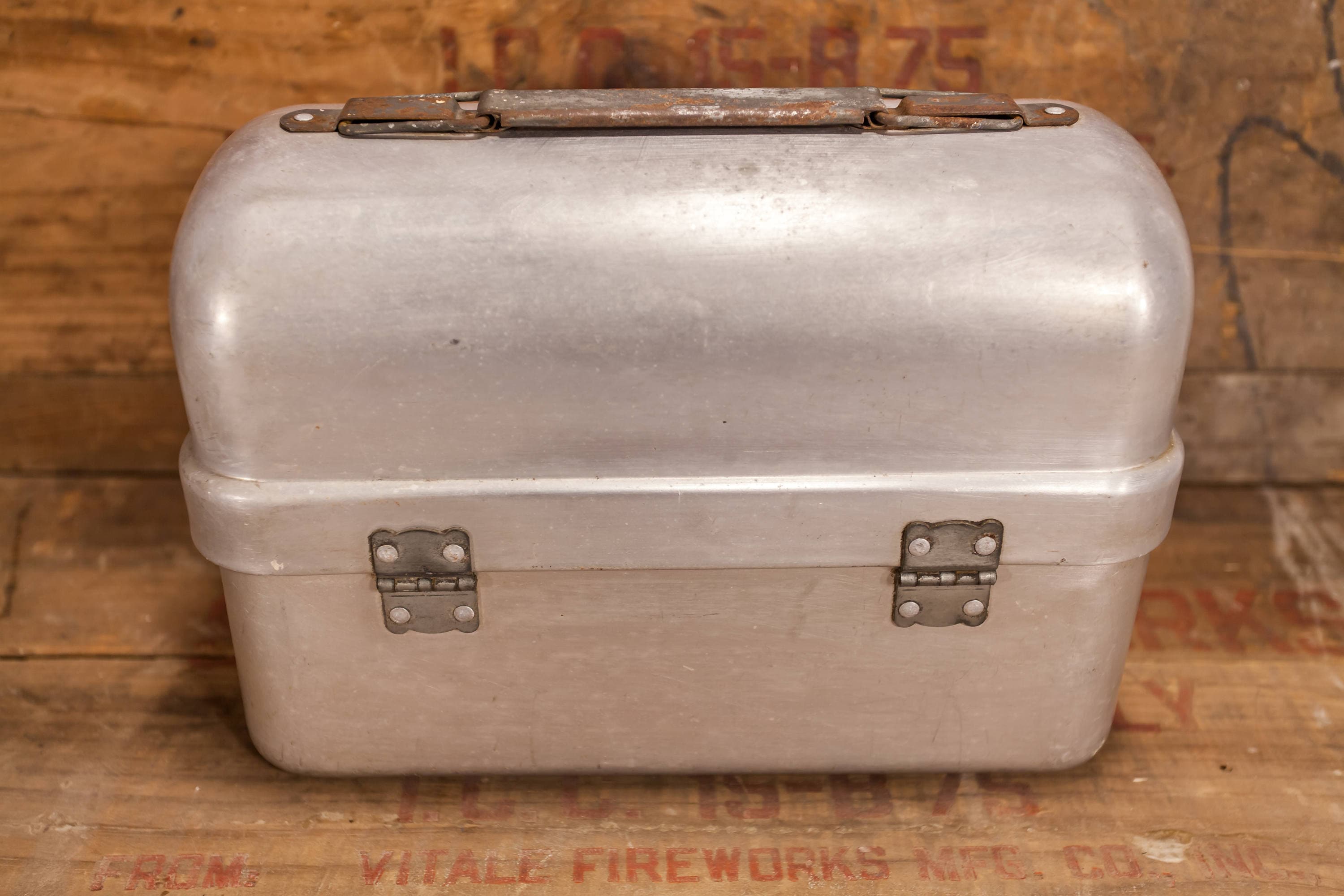 Vintage Silver Lunch Box Leyse Aluminum Co Metal Lunch Box Man Cave sam-ledger-r-cuteguys
