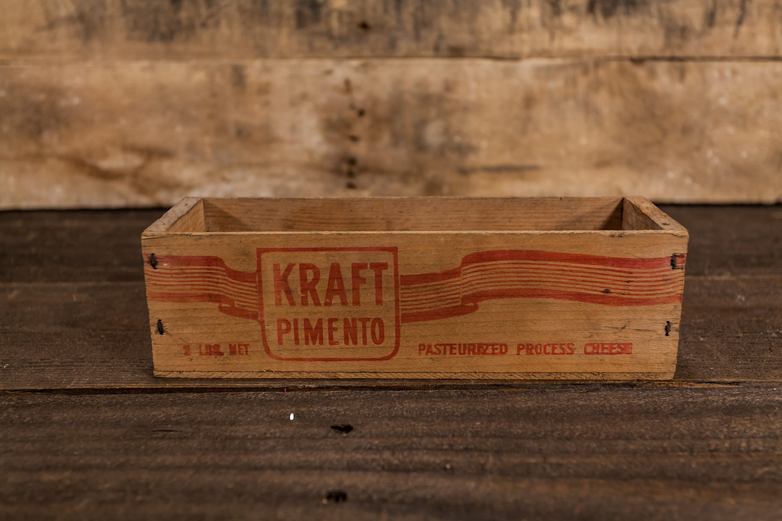 Vintage Kraft Pimento Cheese Wooden Crate Cheese Box Advertising Wooden Cheese Crate Rustic