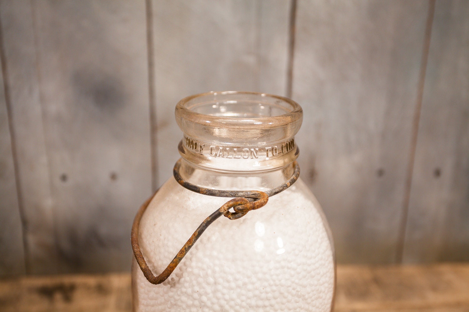 Vintage Rieck's Sealtest Buttermilk Dairy Glass Milk Bottle Half Gallon