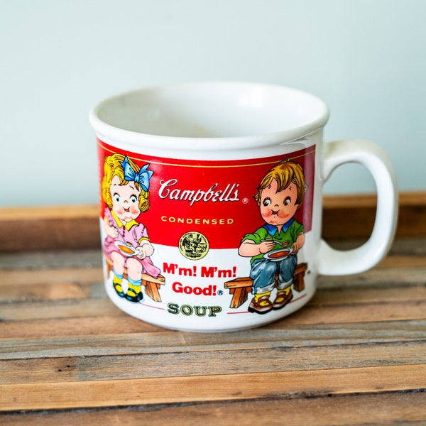 Vintage Campbell's Soup Mug Ceramic Cup Campbell's Kids M'm! M'm! Good! Kitchen Decor