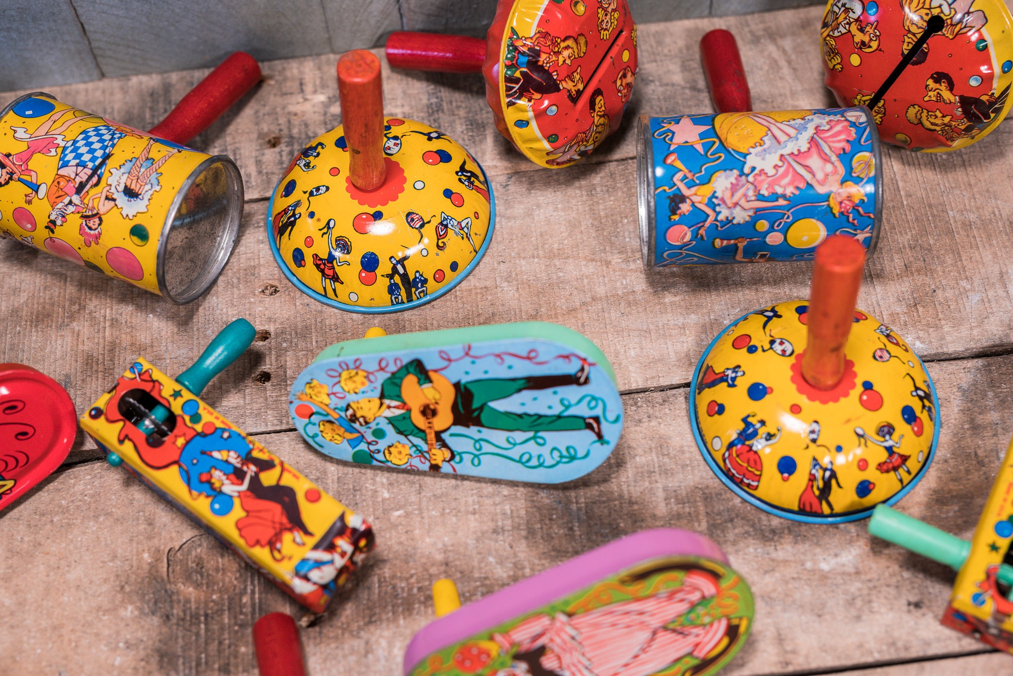 Vintage Tin Lithograph Toy Noise Makers Party Noise Maker Birthday New
