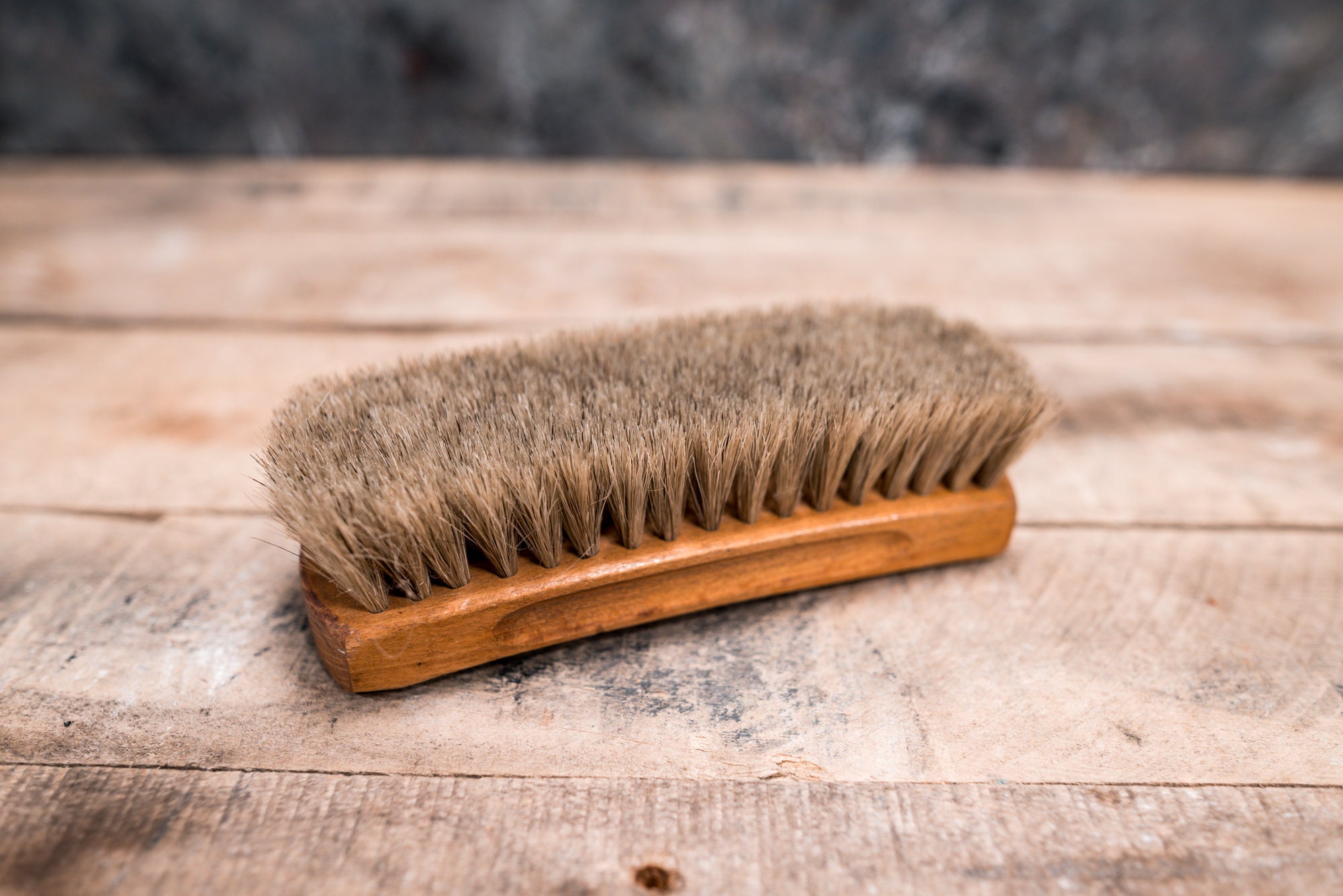 Vintage USMC Shoe Shine Brush Wood Brush Rustic Polish