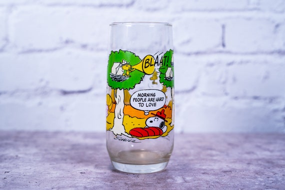 Vintage Charlie Brown Camp Snoopy Drinking Glass McDonalds Glassware Collectable