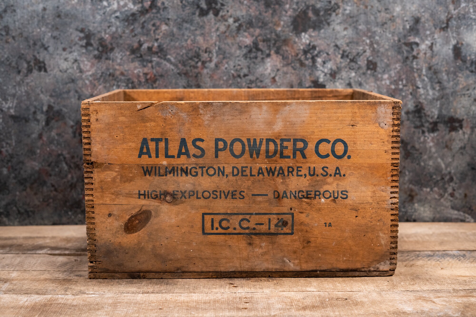 Vintage Atlas Powder Company Explosives Crate Apcodyn High Explosives