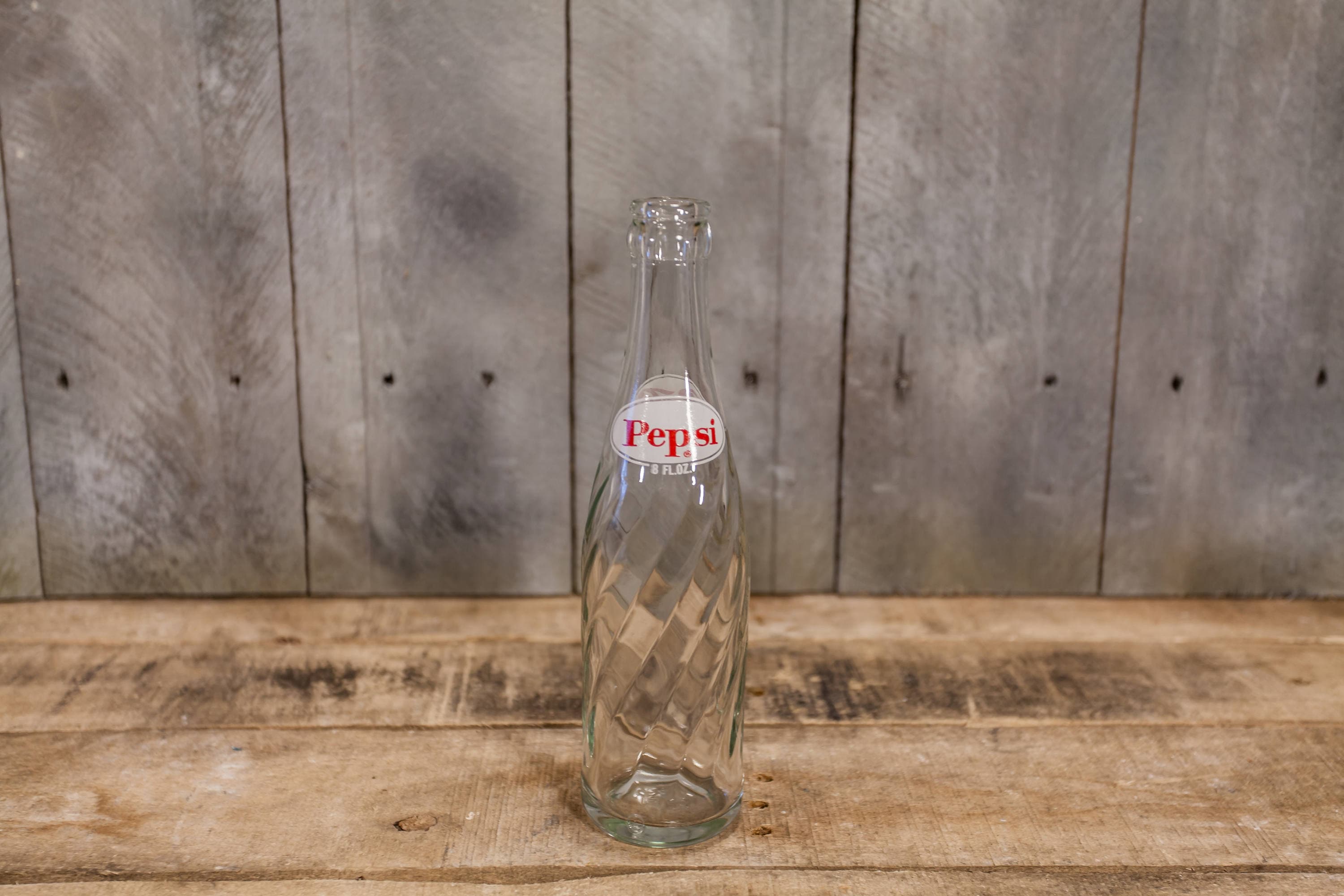 Vintage Pepsi Cola 8oz Spiral Bottle ACL Glass Bottle Red Etsy