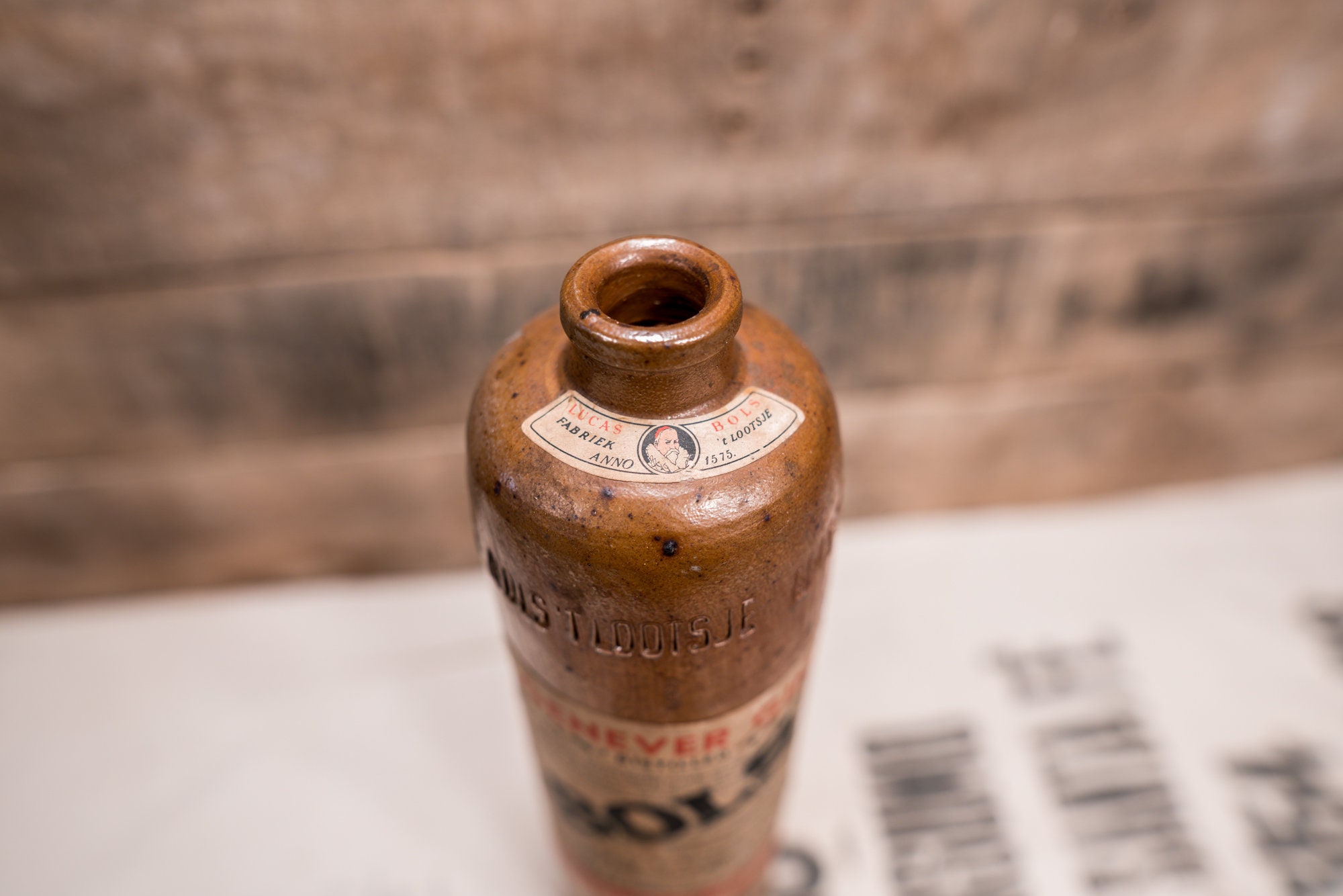 Vintage Genever Gin BOLS Gin Stoneware Bottle Ceramic ...