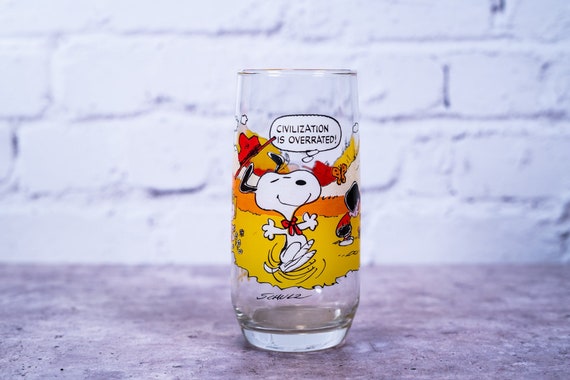 Vintage Charlie Brown Camp Snoopy Drinking Glass McDonalds Glassware Collectable