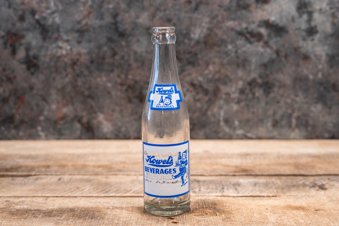 Vintage Howel's 7oz Bottle ACL Glass Bottle White Blue - Etsy