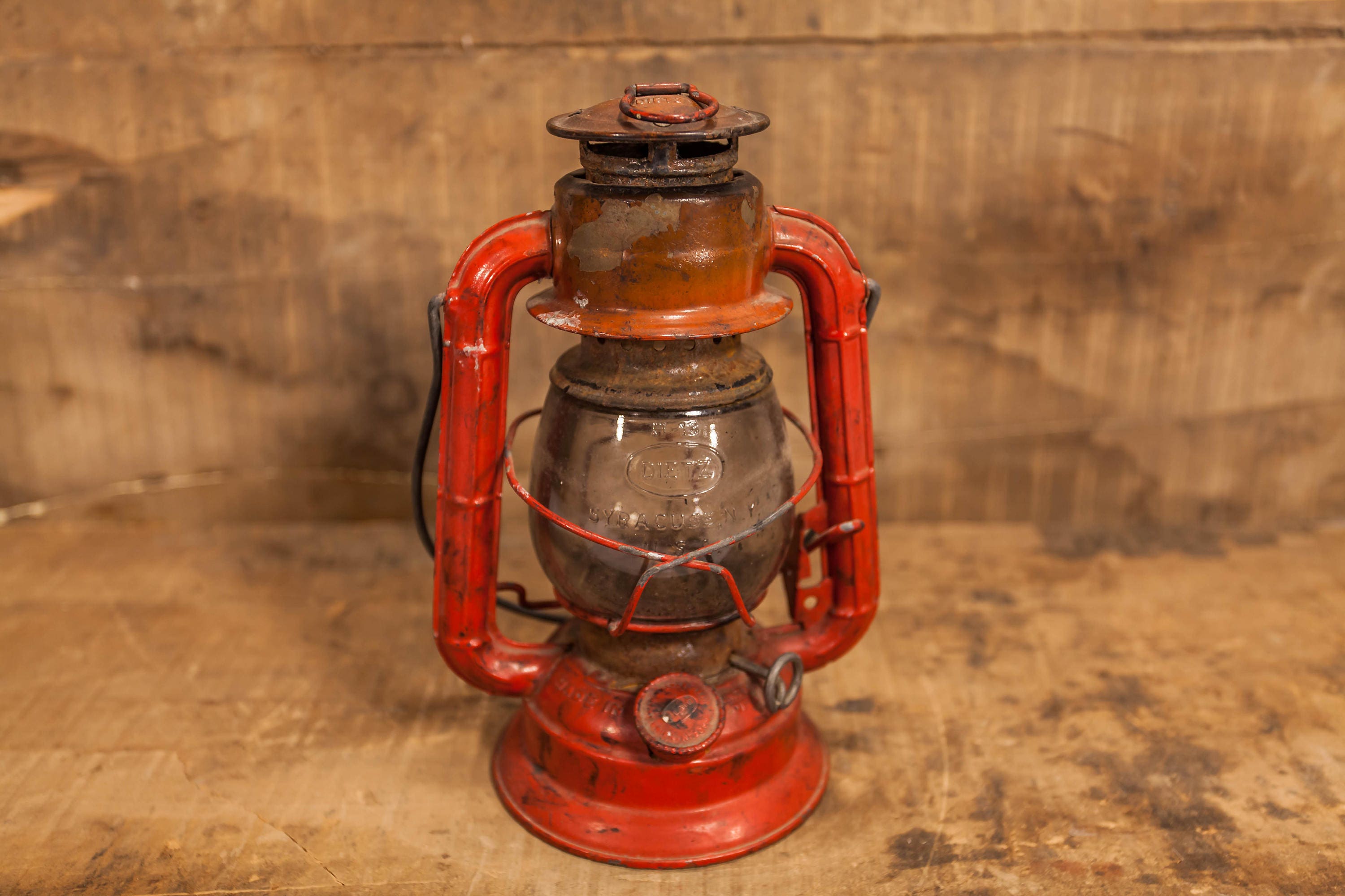 Vintage Dietz Comet Red Lantern Railroad Lantern Syracuse NY Metal