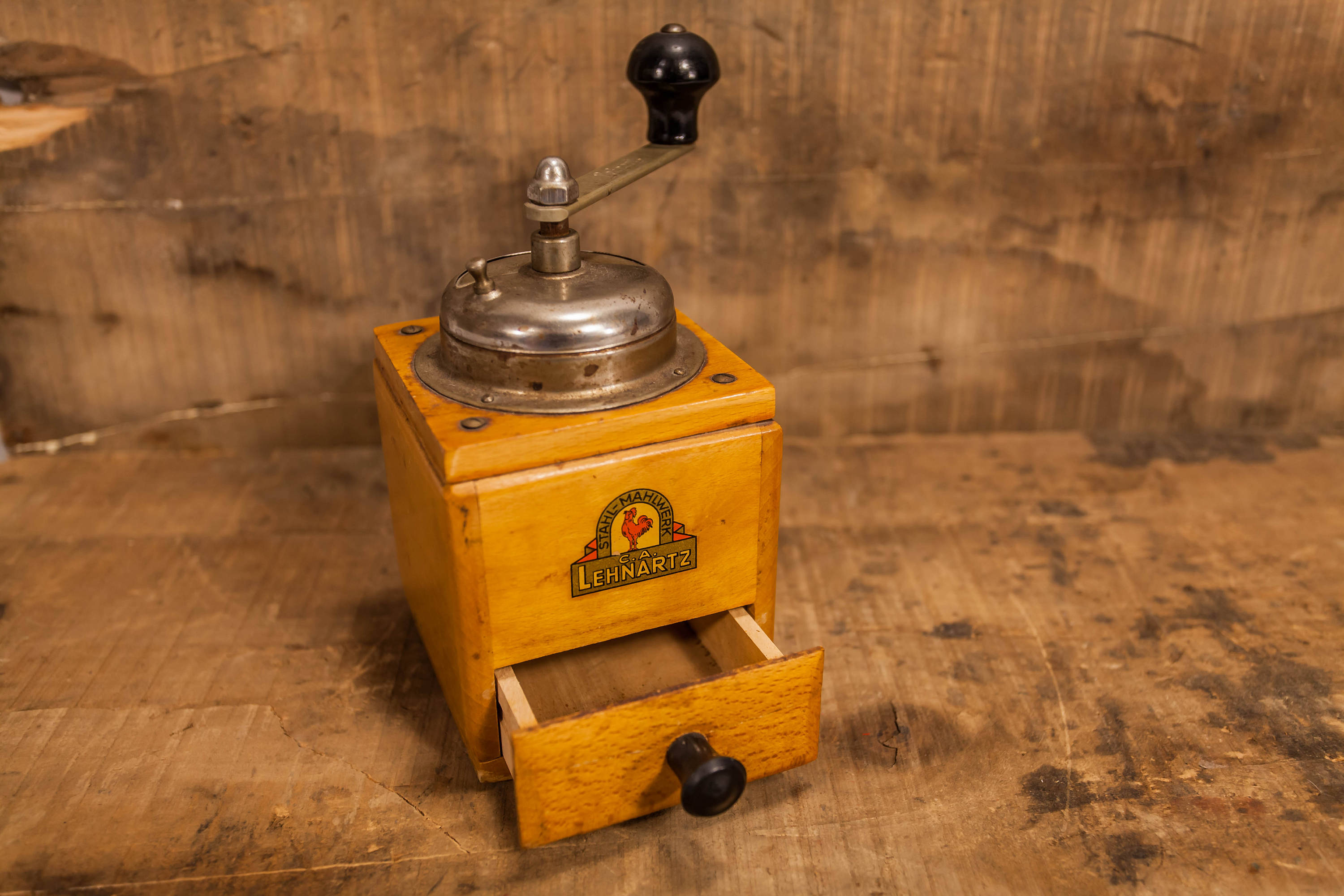 Vintage C.A. Lehnartz StahlMahlwerk Coffee Mill Hand Crank Handled