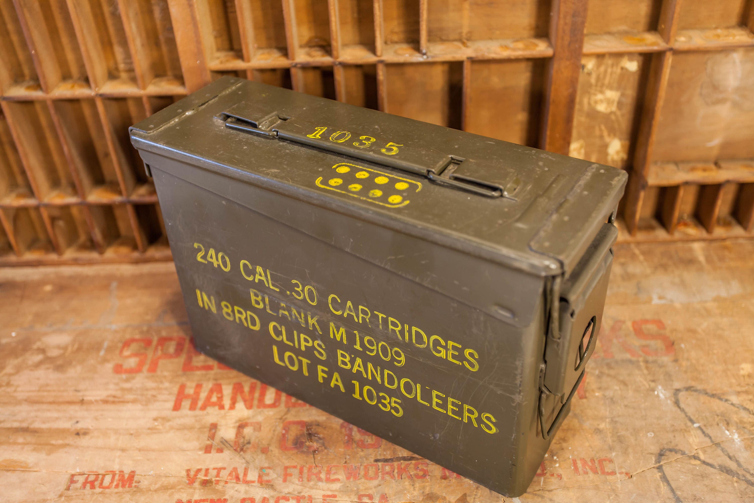 vintage-military-ammo-box-green-yellow-ammunition-cartridge-box-rustic